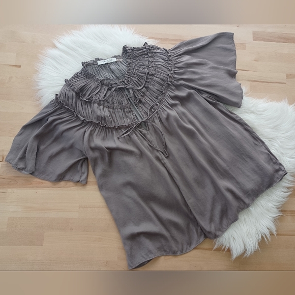 Mustard Seed Tops - {Mustard Seed} Rouched Boho Top